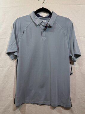 Rhone Delta Pique Polo Mens Medium Light Blue Golf Performance Shirt Outdoor
